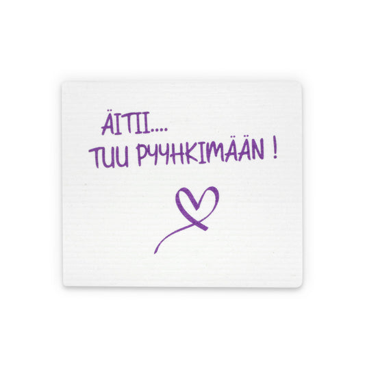 Sami Hedberg - äiti... tuu pyyhkimään - tiskirätti liila