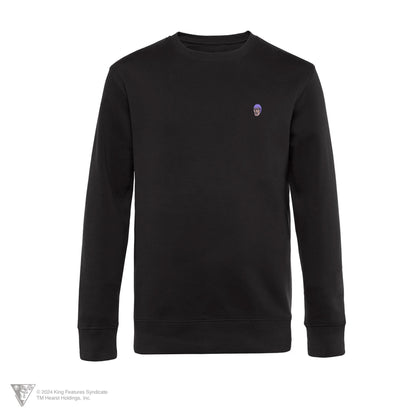 Mustanaamio - collegepaita, brodeerattu merkki