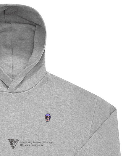 Mustanaamio - collegehuppari, brodeerattu merkki