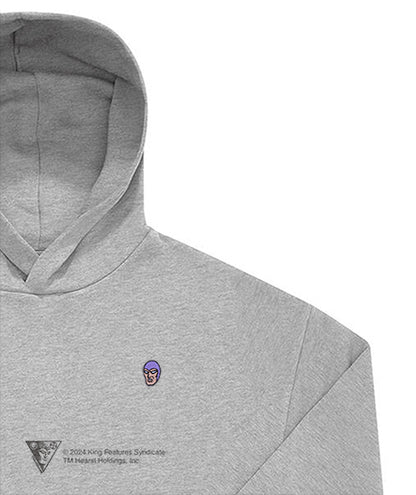 Mustanaamio - collegehuppari, brodeerattu merkki